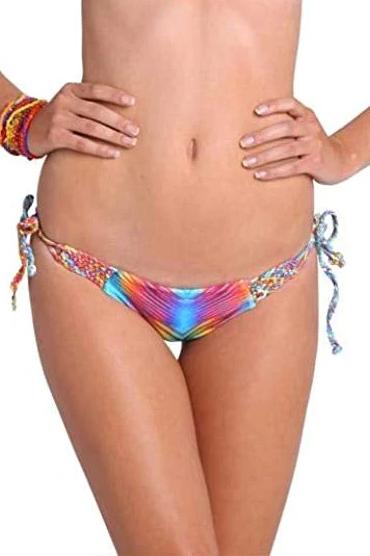 Luli Fama Playa Verano Interwine Ruched Tie Side Minimal Coverage Bottom